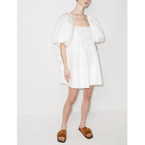AJE Casabianca Puff Sleeve Cotton Minidress in Ivory 6 US / 10 AU - Picture 14 of 16